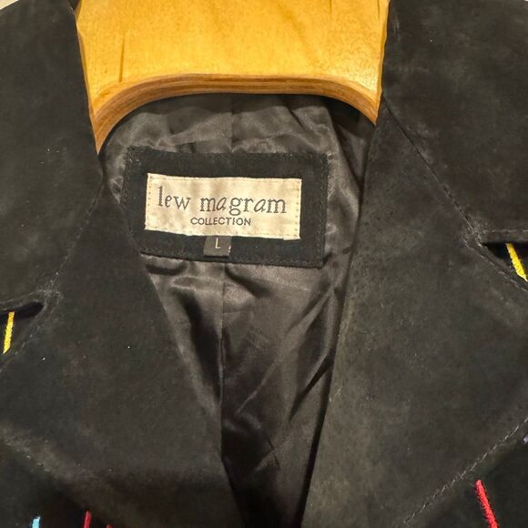 Vintage Womens Leather Western Fringe Embroidered Jacket Lew Morgan Rodeo Size L - Picture 3 of 10